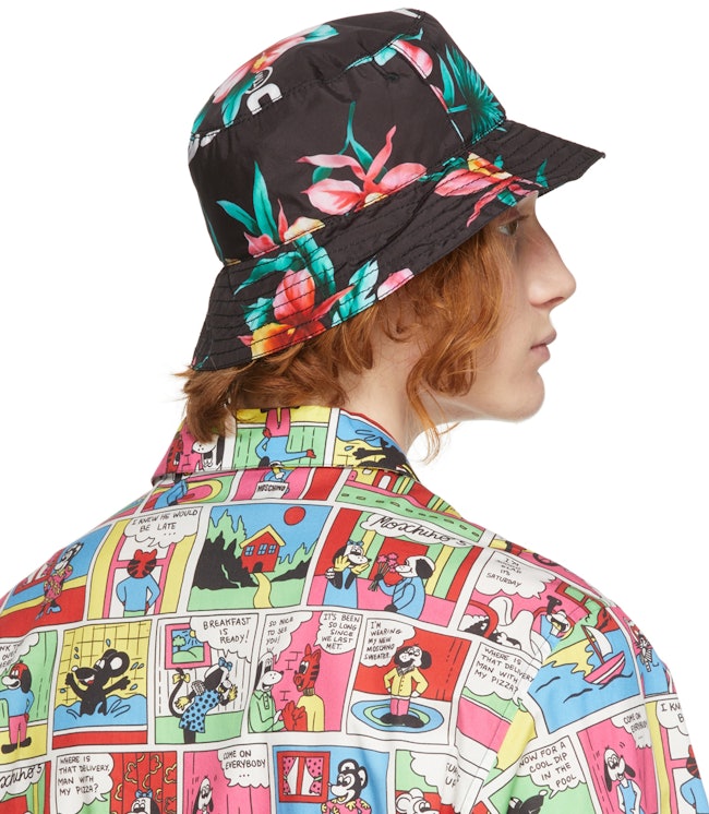 Black Floral Bucket Hat: image 1