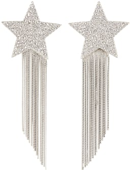 Silver Star Fringed Earrings: image 1