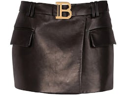 Short leather low-rise skirt: image 1