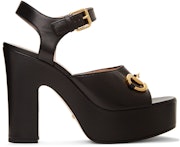 Black Platform Heeled Sandals: image 1