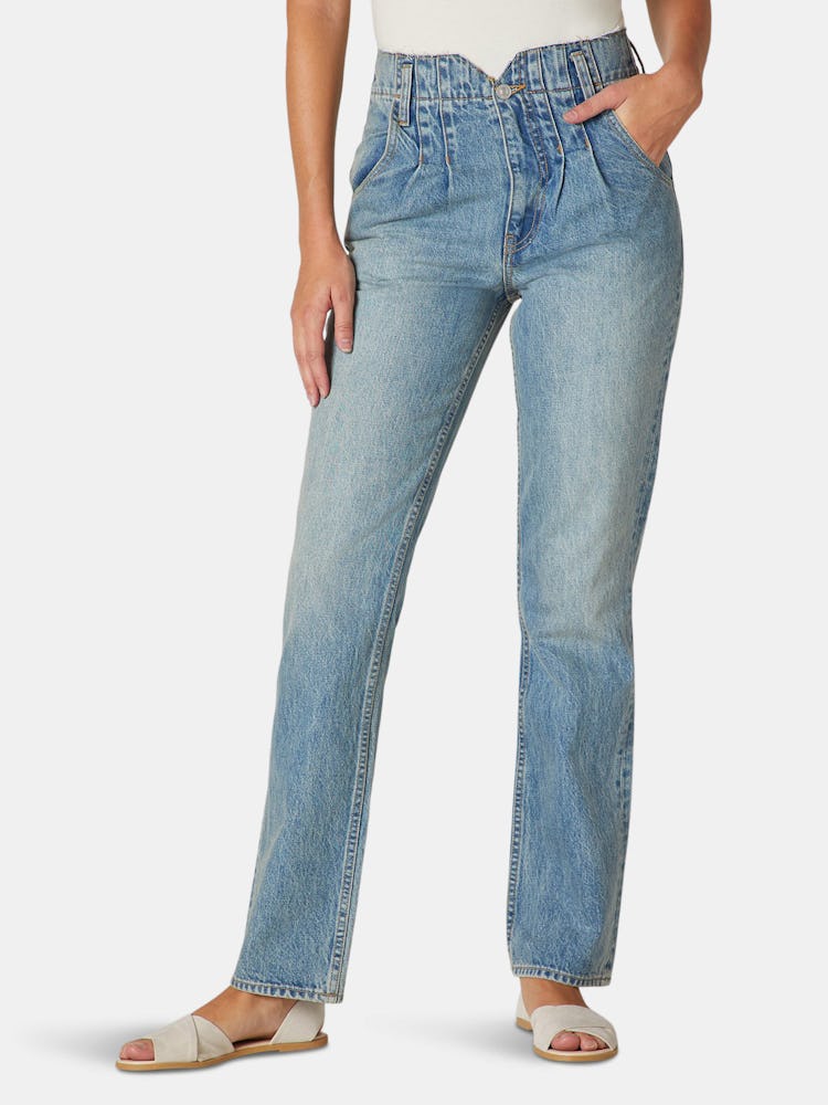 Pleated Denim Jean: image 1