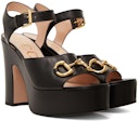 Black Platform Heeled Sandals: additional image