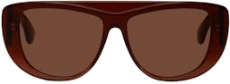 Brown Oversized Mask Sunglasses: image 1