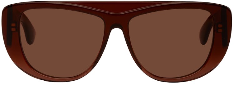 Brown Oversized Mask Sunglasses: image 1
