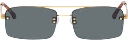 Gold Linda Farrow Edition Classic Sunglasses: image 1