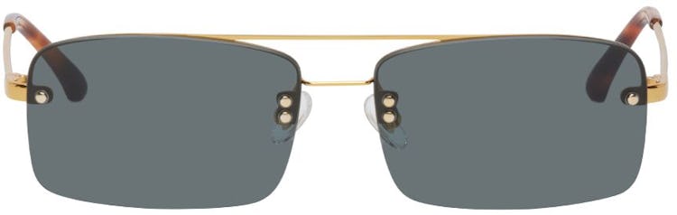 Gold Linda Farrow Edition Classic Sunglasses: image 1
