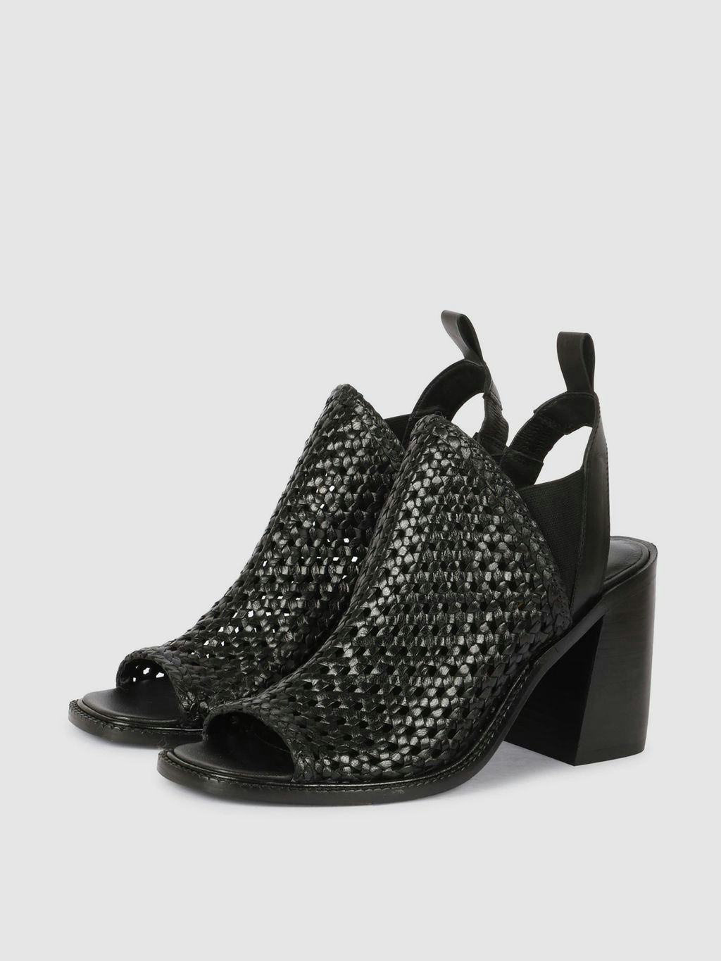Bella Woven Open Toe Sandal - Black: image 1