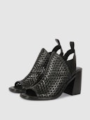 Bella Woven Open Toe Sandal - Black: image 1