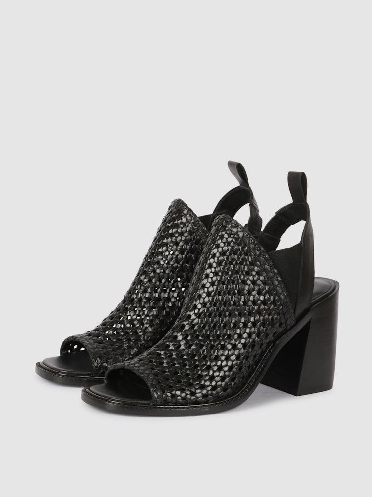 Bella Woven Open Toe Sandal - Black: image 1
