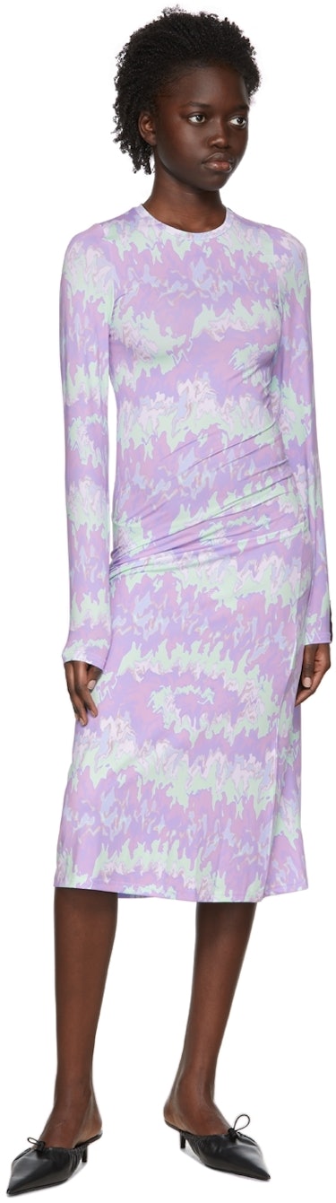 Purple Polyester Mid-Length Dress: additional image