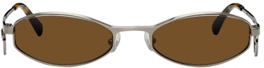 Gunmetal Vuarnet Edition Swirl-Frame Oval Sunglasses: image 1