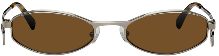Gunmetal Vuarnet Edition Swirl-Frame Oval Sunglasses: image 1