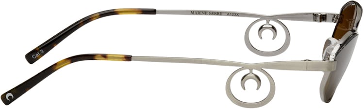 Gunmetal Vuarnet Edition Swirl-Frame Oval Sunglasses: additional image
