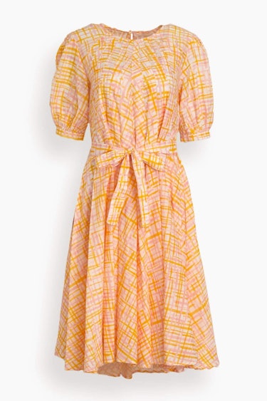 Wolkers Printed Dress in Marigold Crosshatch: image 1