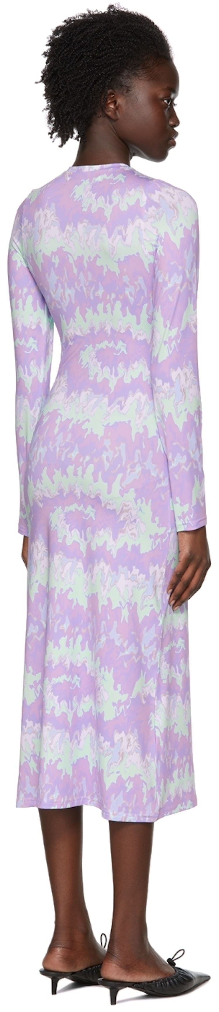 Purple Polyester Mid-Length Dress: additional image