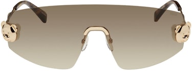 Gold Rimless Mask Sunglasses: image 1