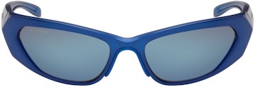 Blue Aluminium Geometric Rectangle Sunglasses: image 1