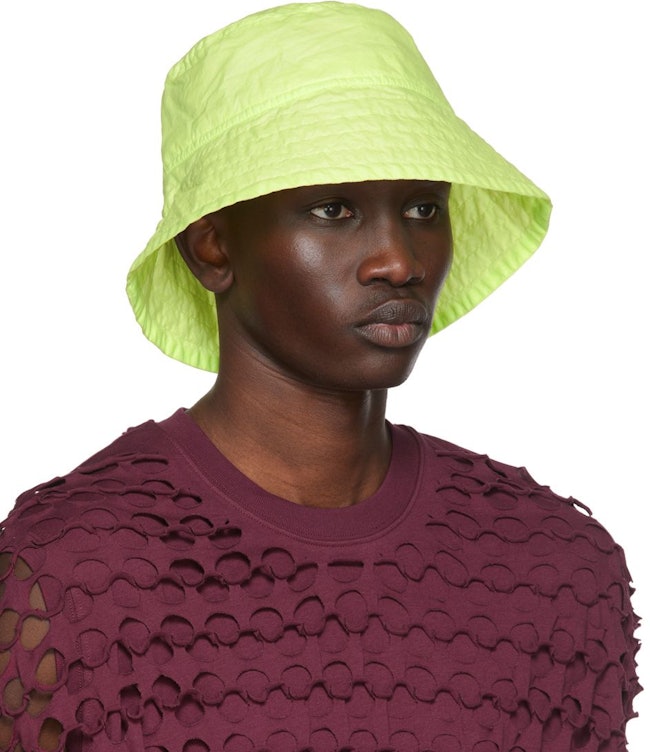 Green Nylon Bucket Hat: image 1