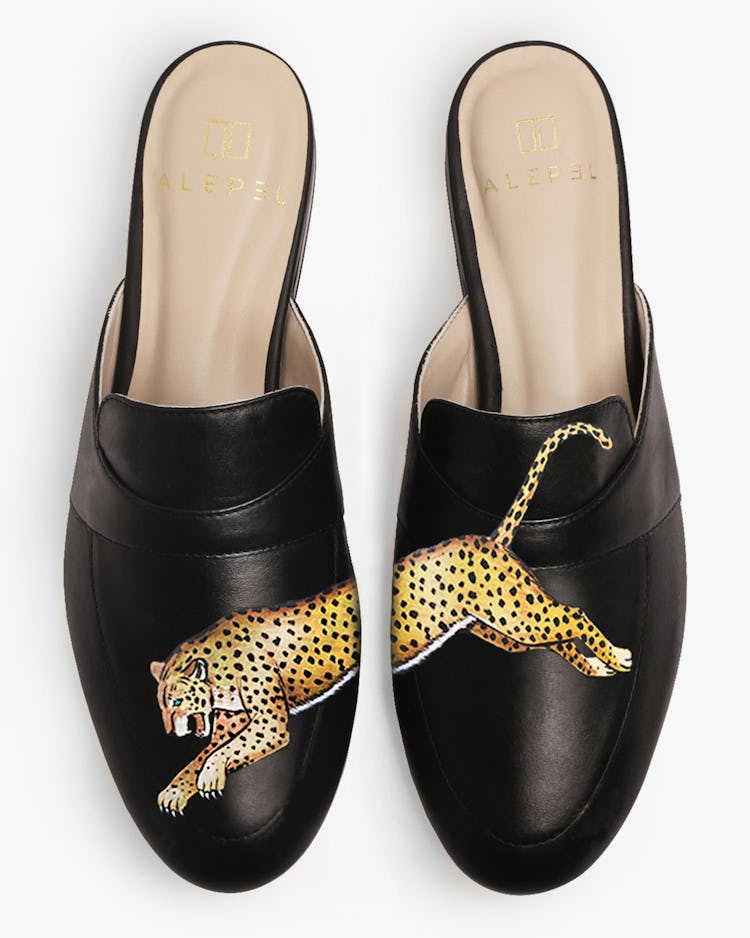 Black Leopard Mule: image 1