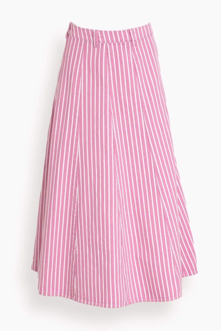 Stripe Denim Skirt in Moonlight Mauve: image 1