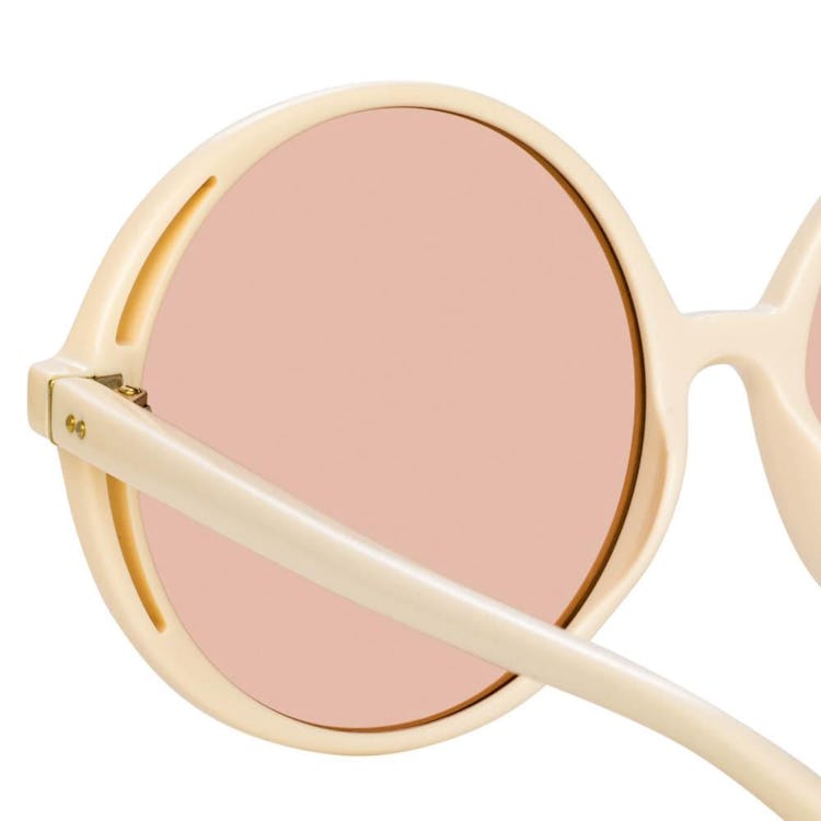 Bianca Round Sunglasses in White: image 1
