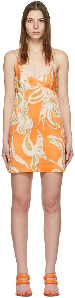 Orange Satin Envers Dress: image 1