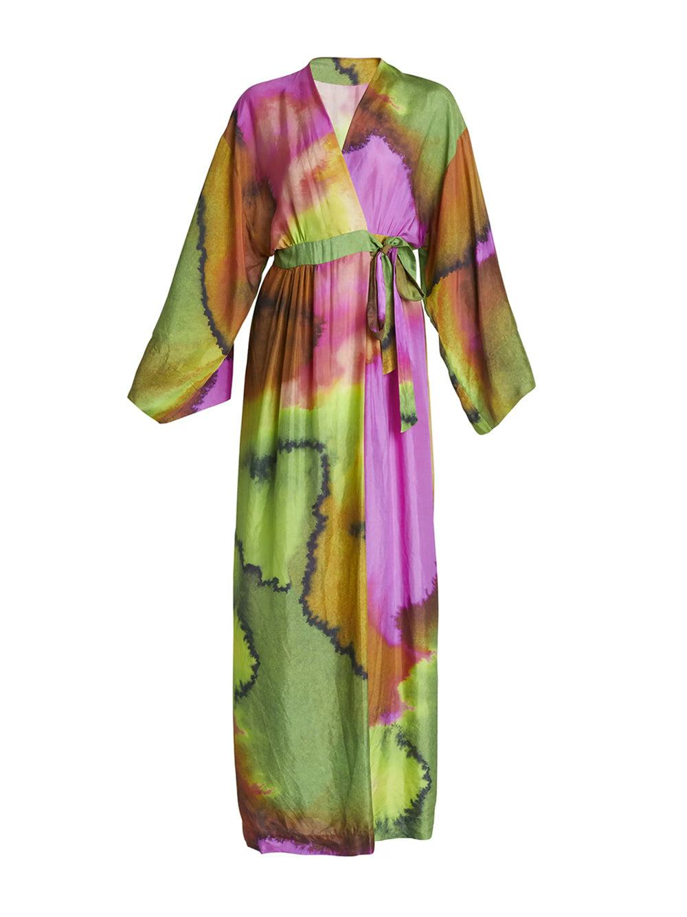 Doosey Watercolor Silk Maxi Wrap Dress: image 1