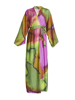 Doosey Watercolor Silk Maxi Wrap Dress: image 1