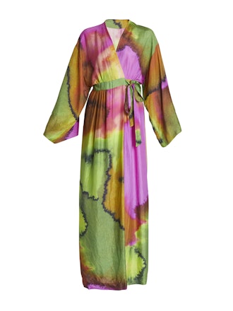 Doosey Watercolor Silk Maxi Wrap Dress: image 1