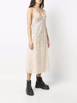Grunge Floral Midi Slip Dress: additional image