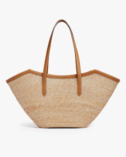 Madeline Large Straw & Leather Basket Bag: additional image