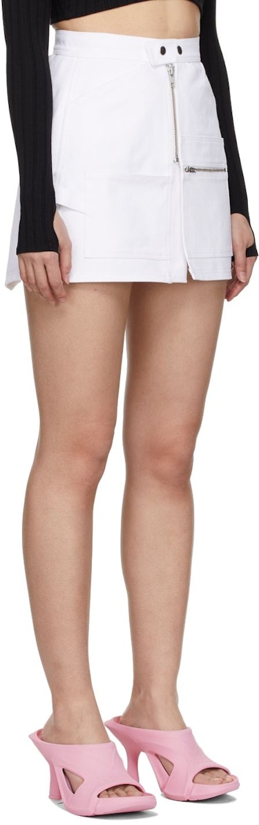 White Moto Mini Skirt: additional image