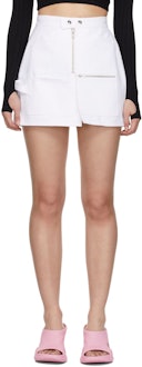 White Moto Mini Skirt: image 1