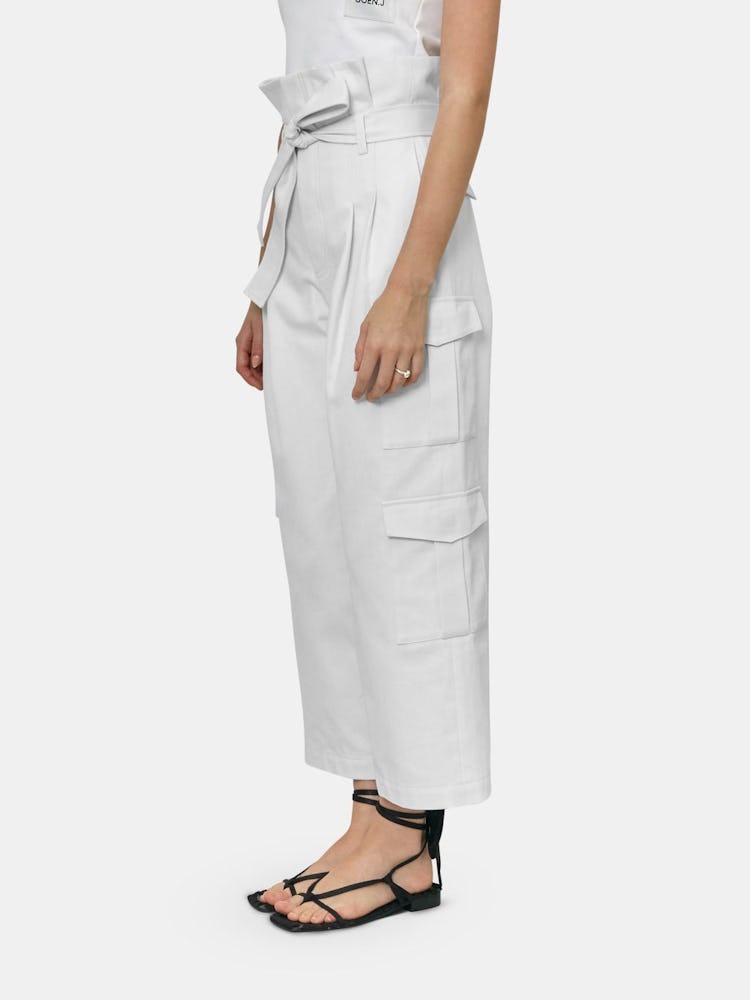 Belted Cotton Paperbag Pants: additional image