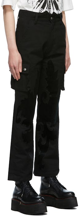 Black Patch Cargo Pants: additional image