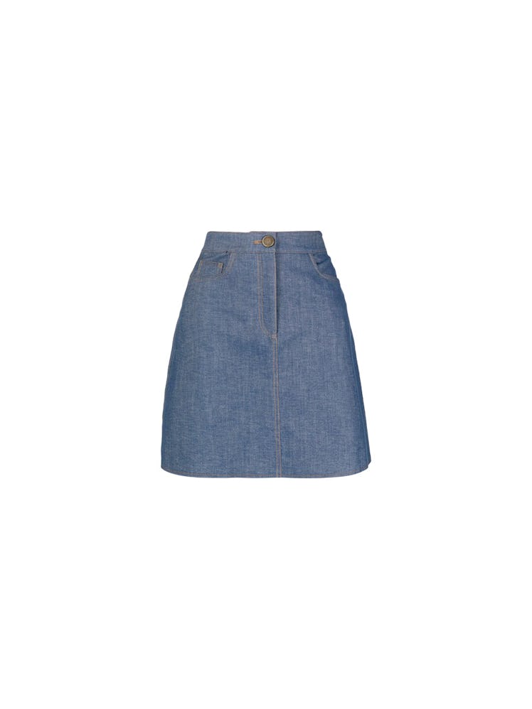Stretch Denim Mini Skirt: image 1