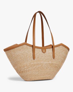 Madeline Large Straw & Leather Basket Bag: additional image