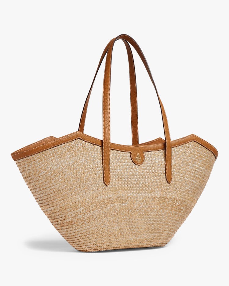 Madeline Large Straw & Leather Basket Bag: additional image