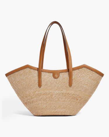 Madeline Large Straw & Leather Basket Bag: image 1