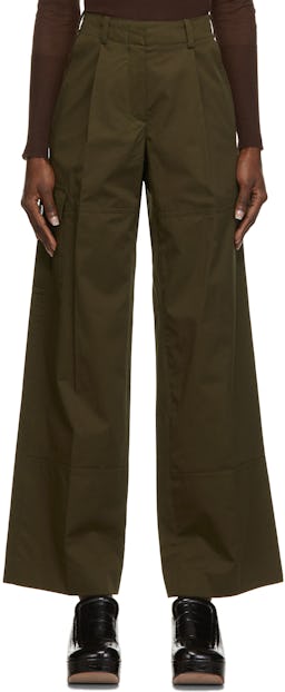 Khaki Cargo Trousers: image 1