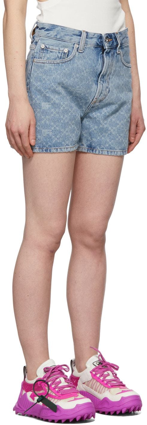 Blue Monogram Denim Shorts: image 1