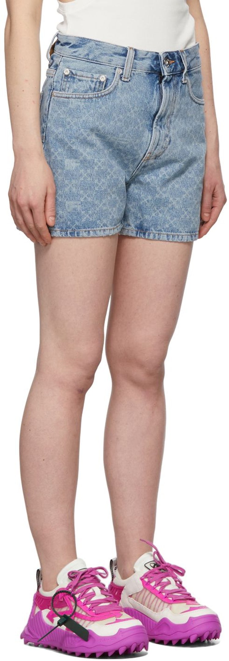Blue Monogram Denim Shorts: image 1