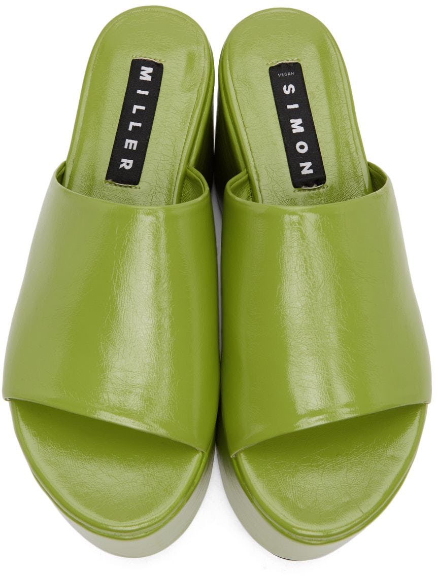Green Blackout Vegan Platform Sandals: image 1