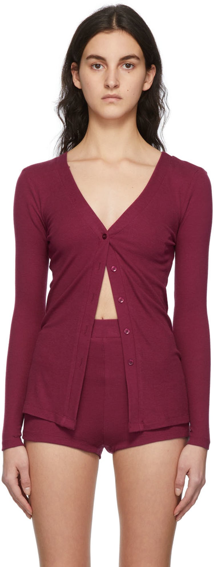 Burgundy Geneva Cardigan: image 1