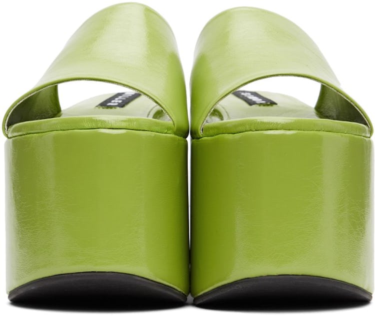 Green Blackout Vegan Platform Sandals: additional image