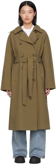 Khaki Globe Trench Coat: image 1