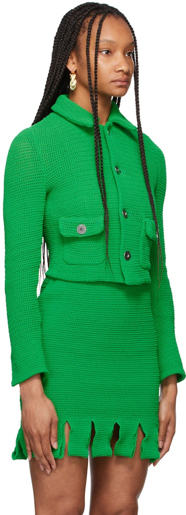 Green Racked Mesh Jacket: additional image
