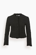 Cropped Tweed Jacket in Black: image 1