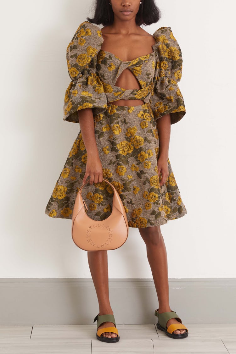 Jovie Dress in Yellow Grey/Green Floral: additional image
