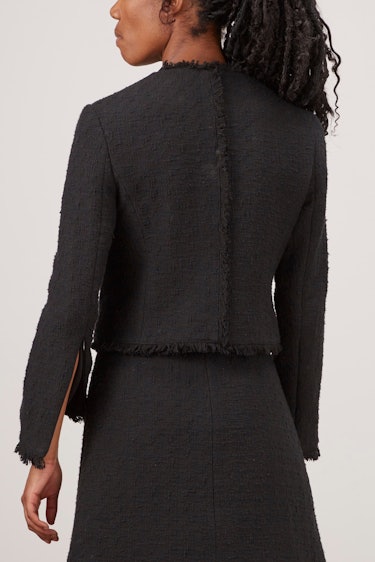 Cropped Tweed Jacket in Black: additional image